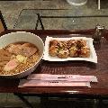 チャーシュー麺(¥400)、たこ焼き(¥350)